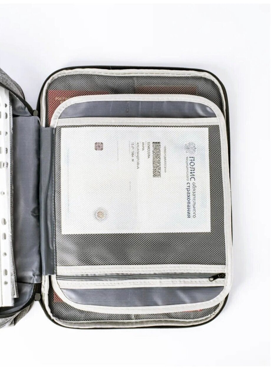 Органайзер для хранения документов с кодовым замком А4 (Серый) дорожный папка сумка в поездку контейнер для вещей файлы кофр, цвет серый