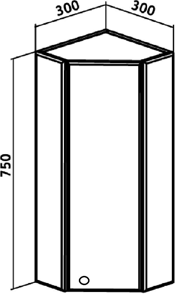 Шкаф навесной в ванную Кредо 30 угловой - фотография № 3