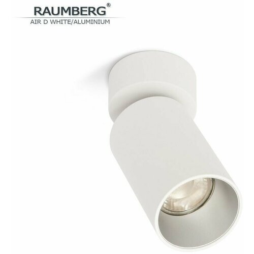 Накладной настенно-потолочный поворотный светильник RAUMBERG AIR D wh/aluminium белый с серебристой вставкой