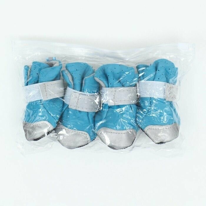 Ботинки для собак"Комфорт" дышашие, размер 4 (5, 5 х 4, 6 см), синие 9380900 . - фотография № 5