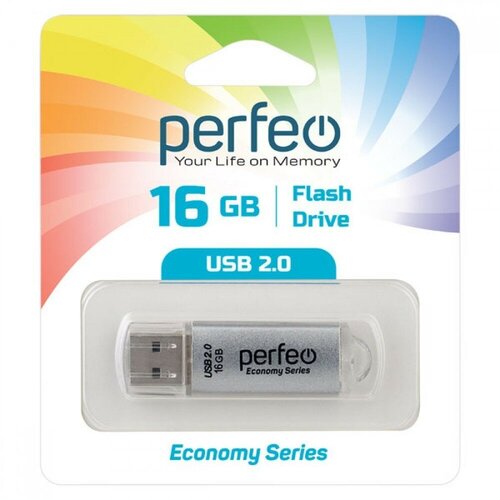 USB флешка Perfeo 16GB E01 Silver ES perfeo usb drive 16gb e01 red pf e01r016es