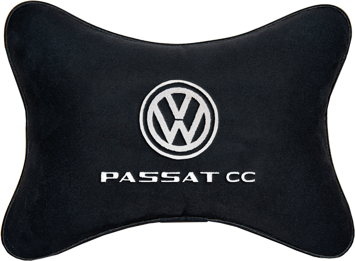 Подушка на подголовник алькантара Black с логотипом автомобиля VOLKSWAGEN Passat CC