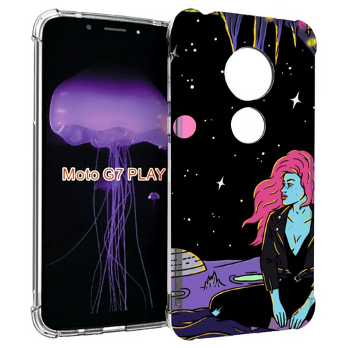 Чехол MyPads девушка с красными волосами в космосе женский для Motorola Moto G7 Play задняя-панель-накладка-бампер чехол mypads девушка с красными волосами в космосе женский для moto g 5g 2023 задняя панель накладка бампер