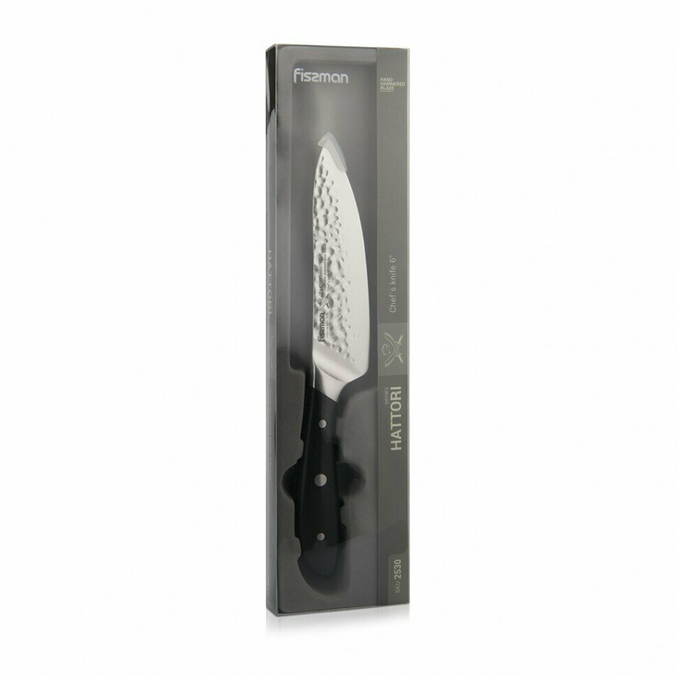 Нож Fissman HATTORI Поварской 15 см hammered (420J2 сталь) (2530) - фотография № 1