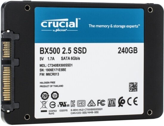 Накопитель SSD Crucial 2.5" 240 Гб SATA (CT240BX500SSD1)