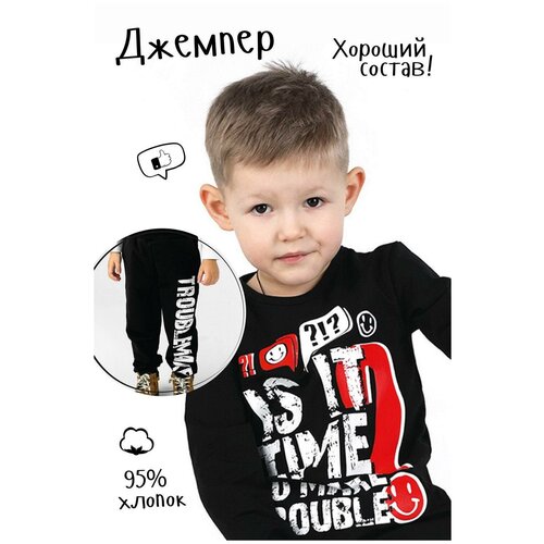 Лонгслив Джемпер для мальчика Problemaker 6-8 лет ДЖ0039-34