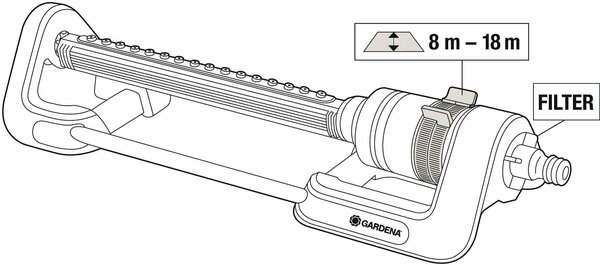 Дождеватель осциллирующий Gardena Aqua M 18702-20.000.00