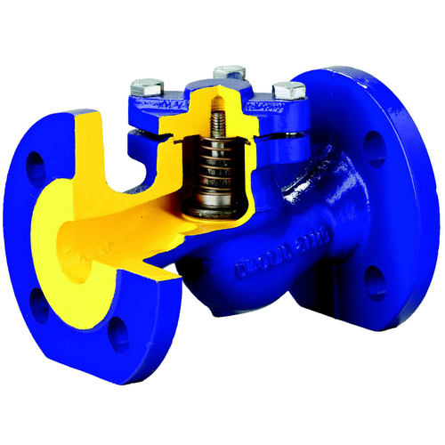 Клапан обратный чугун подъемный 287A Ду 15 Ру16 Тмакс=300 оС фланцевый золотник нерж Zetkama 287A015C31