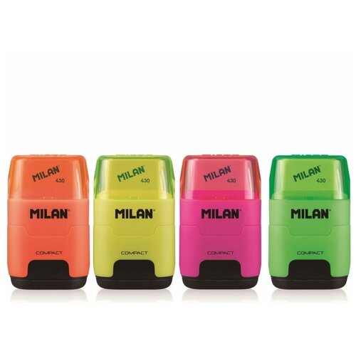 Milan Ластик -точилка Milan Compact Fluo, цв в асс 4719116 ластик milan ластик точилка milan compact sunset цв в асс 4721116