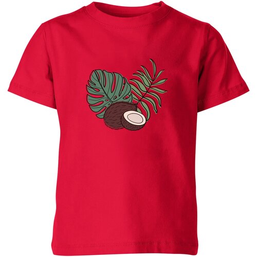 Футболка Us Basic, размер 4, красный мужская футболка кокос и тропические листья 2xl красный