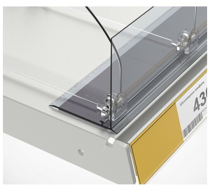 фото Ограничитель передний пластиковый высотой 80 мм с Т-профилем, L=1000 мм, прозрачный