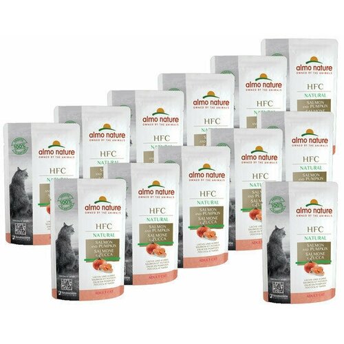 almo nature паучи для кошек с лососем и тыквой classic nature salmon Almo Nature Паучи для Кошек с Лососем и Тыквой (Classic Nature - Salmon&Pumpkin) 0,055 кг х 12 шт.