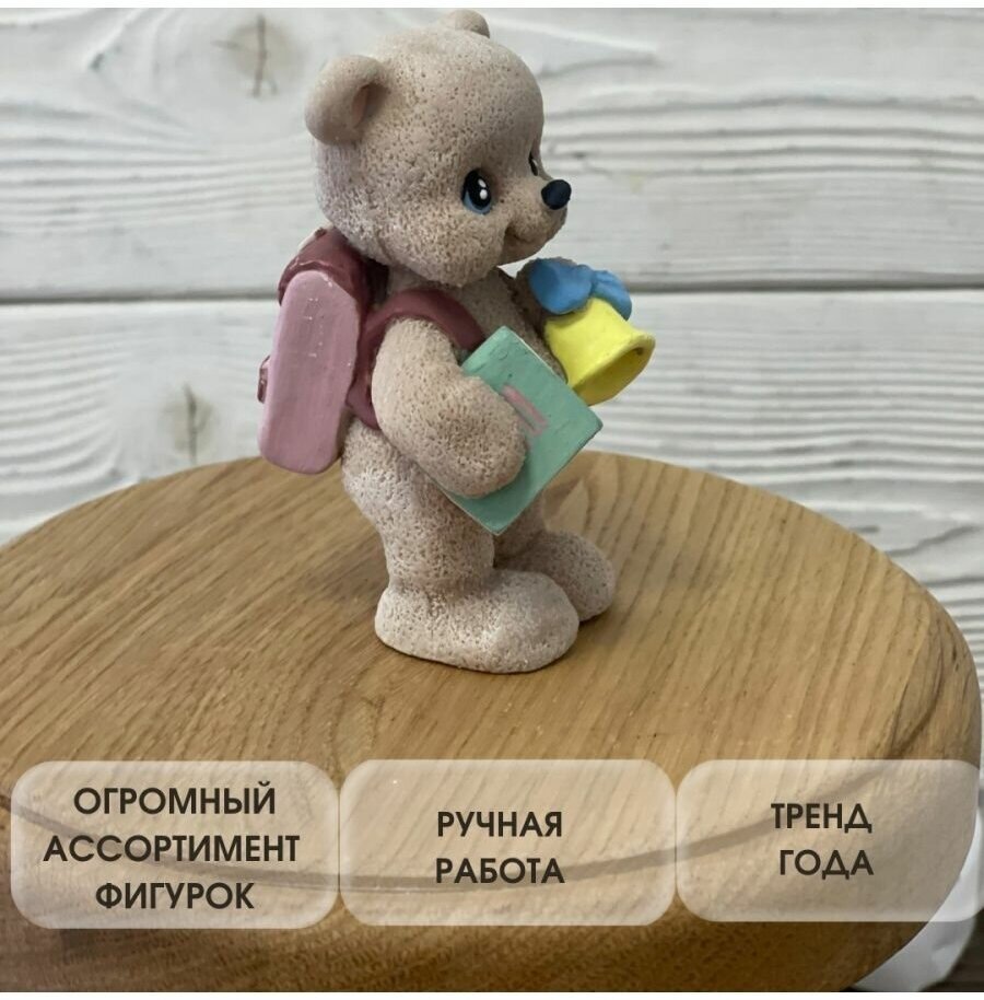 Фигурка из молочной глазури. Мишка с колокольчиком. - фотография № 3