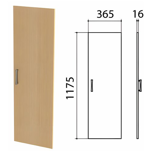 Дверь ЛДСП средняя "Монолит", 365х16х1175 мм, цвет бук бавария, ДМ42.1 640206