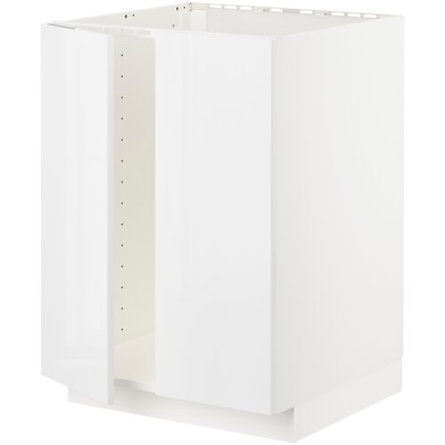 METOD метод напольный шкаф для мойки+2 двери 60x60 см белый/Рингульт светло-серый