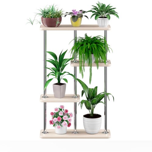 Полка для цветов на подоконник Флора-6 цвет дуб высота 90 см