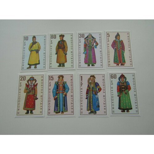 Марки. Монголия. Национальные костюмы. 8 штук марки монголия национальные костюмы 8 штук