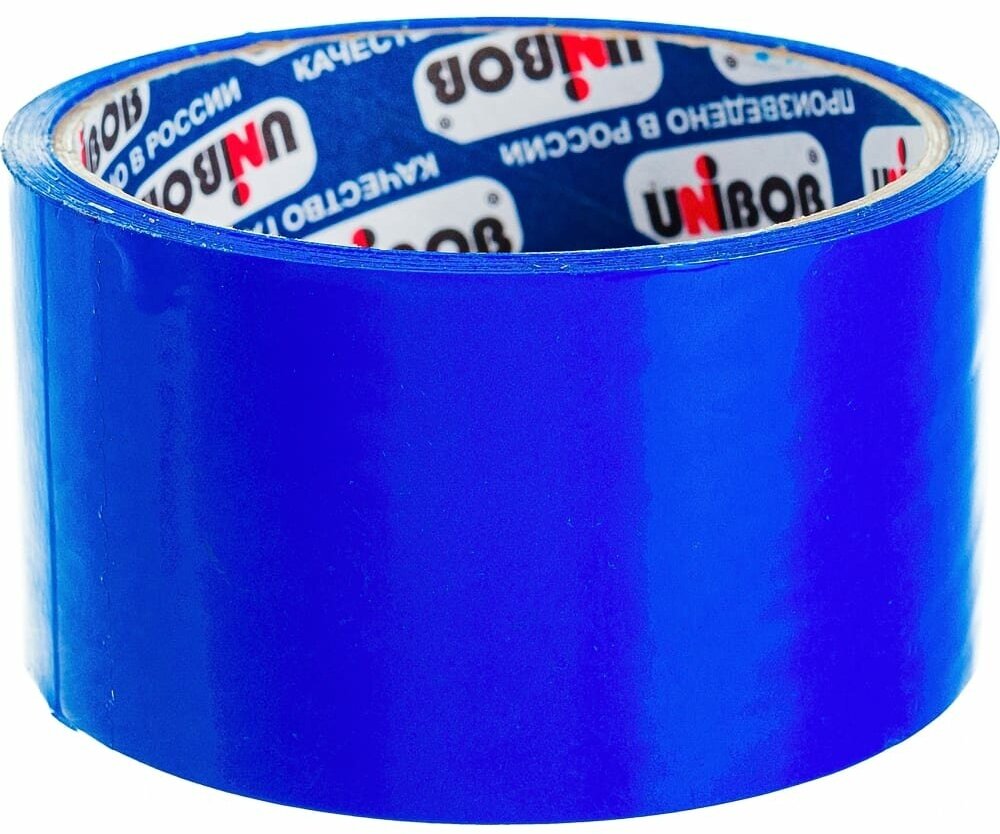 Лента клейкая упаковочная Unibob 0,048х24м, синяя - фотография № 1
