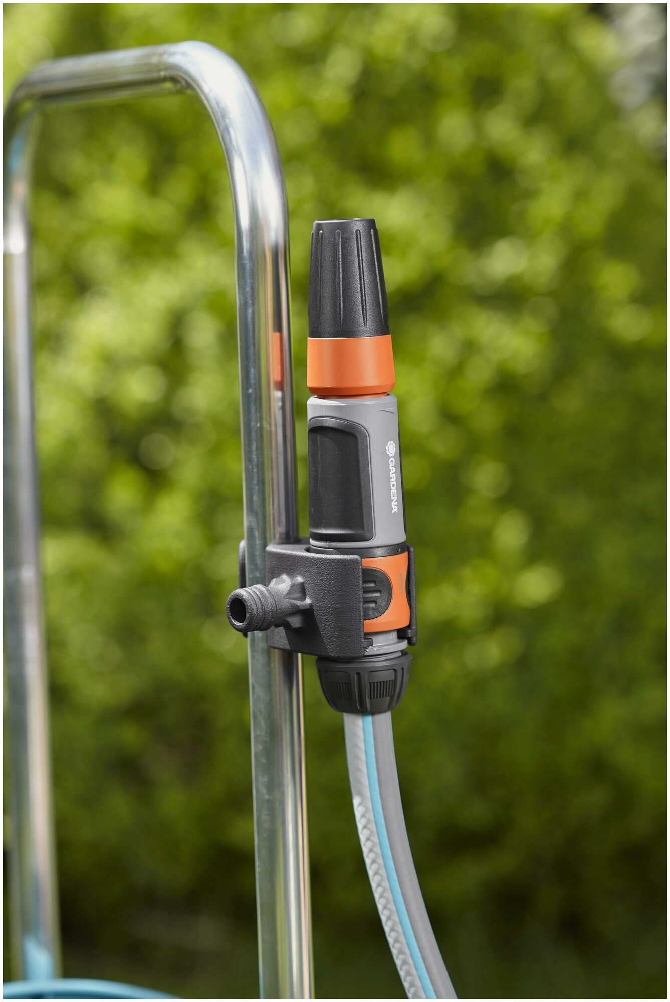 Тележка для шланга Gardena CleverRoll M голубой/серый шланг в компл. 20м (18513-20.000.00) - фото №14