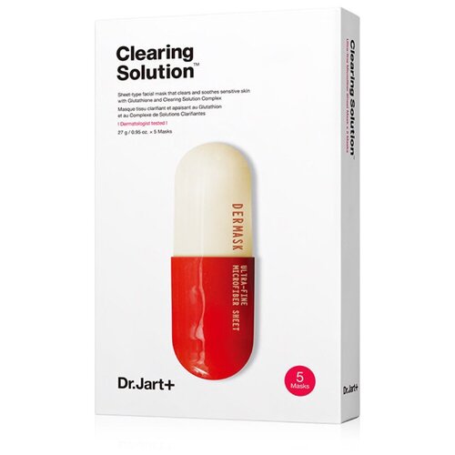 Dr.Jart+ Dermask Clearing Solution Очищающая тканевая маска для проблемной кожи лица, 5 шт