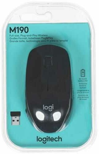 Мышь LOGITECH M190, оптическая, беспроводная, USB, красный и черный [910-005908] - фото №10