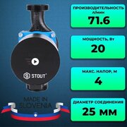 Насос циркуляционный mini pro 25/40-180 STOUT для отопления, для воды SPC-0003-2540180