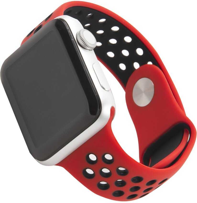 Ремешок для Apple watch 38 - 40 mm/Силиконовый ремешок для smart watch/Браслет для смарт часов Эппл красный Дизайн 1