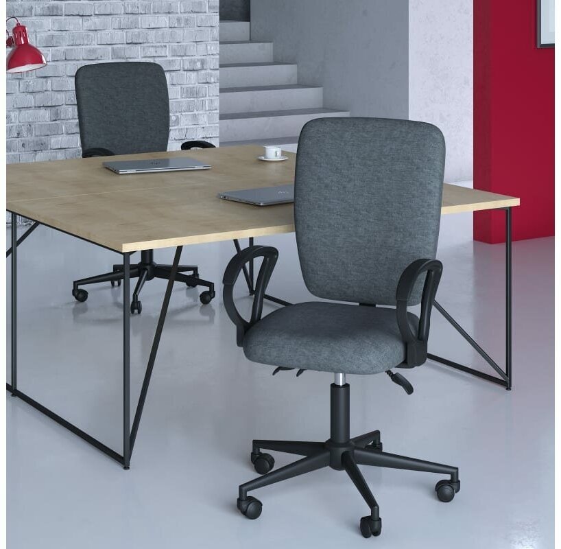 Офисное кресло CHAIRMAN 9801 BLACK, ткань, серый - фотография № 10