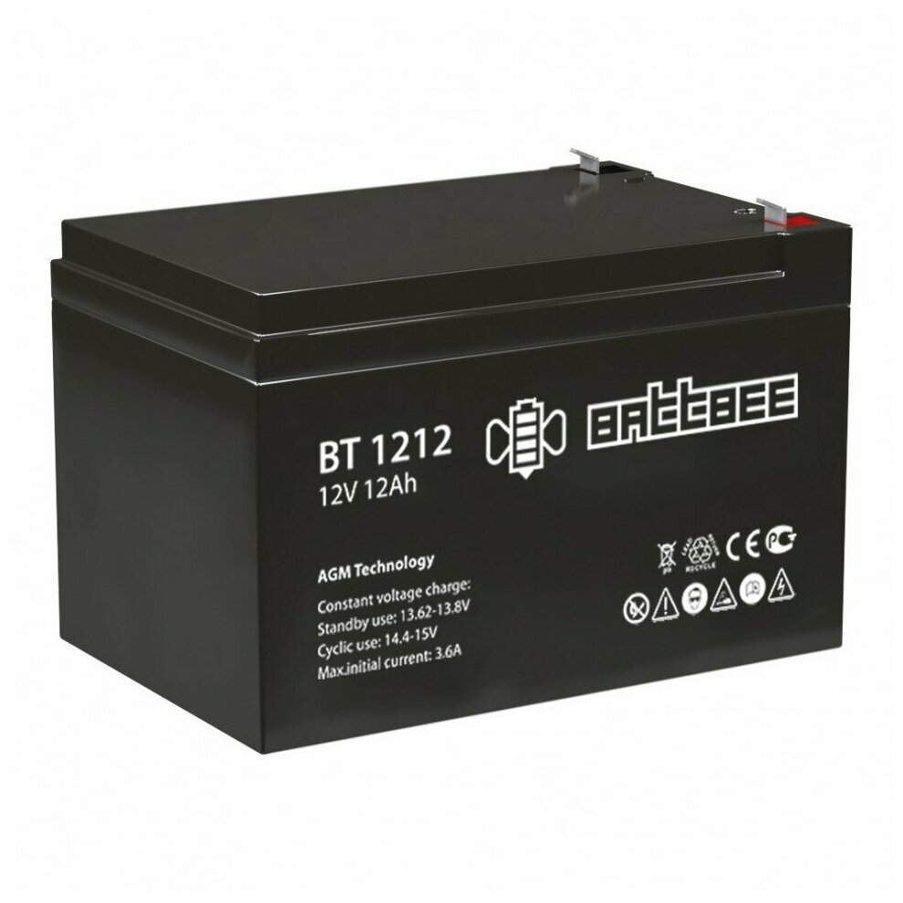 Аккумулятор Battbee BT-1212 (12В 12Ач / 12V 12Ah / вывод F2)