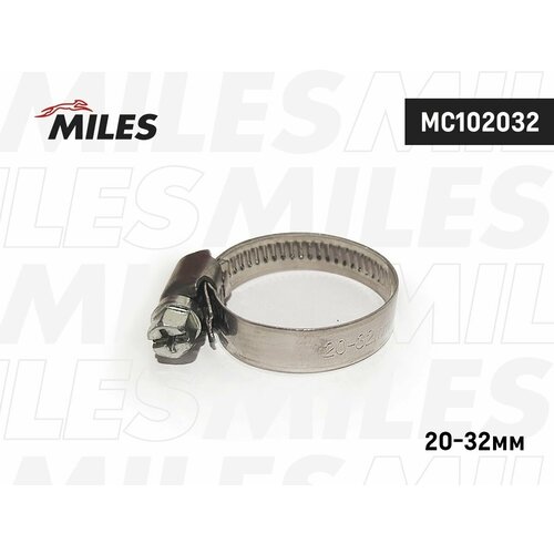 Зажимный хомут червячный 9мм 20-32мм MC102032 MILES нерж.