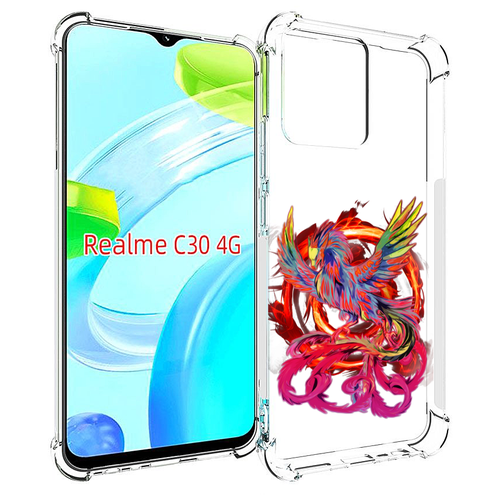 Чехол MyPads красочный феникс для Realme C30 4G / Narzo 50i Prime задняя-панель-накладка-бампер чехол mypads красочный космос для realme c30 4g narzo 50i prime задняя панель накладка бампер