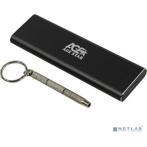 AgeStar Контейнер для HDD AgeStar 31UBNV1C (GRAY) USB 3.1 Type-C Внешний корпус M.2 NVME (M-key) AgeStar 31UBNV1C (GRAY), алюминий, черный 17310 Серый