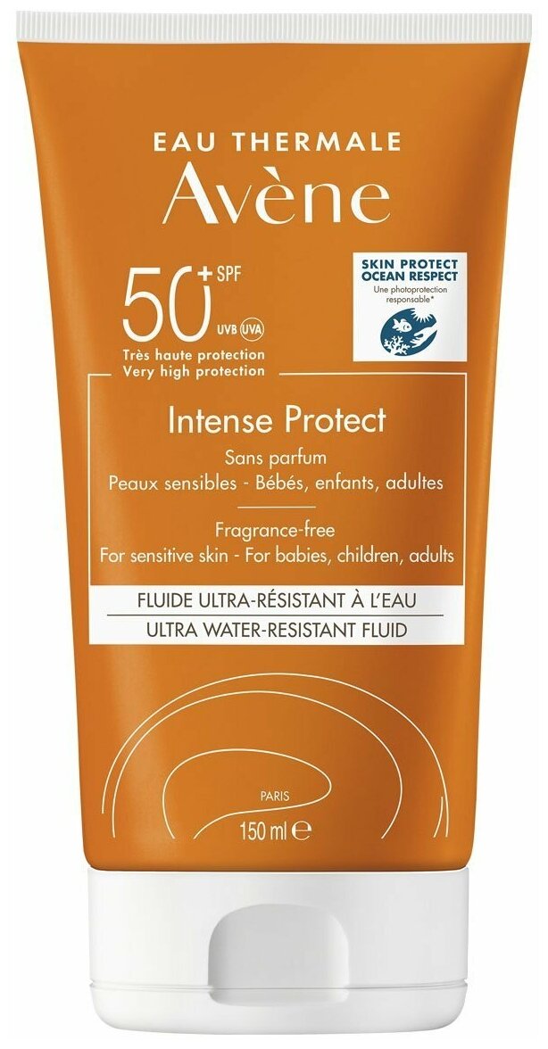 Флюид Avene Intense Protect Водостойкий солнцезащитный флюид 50+ 150 мл