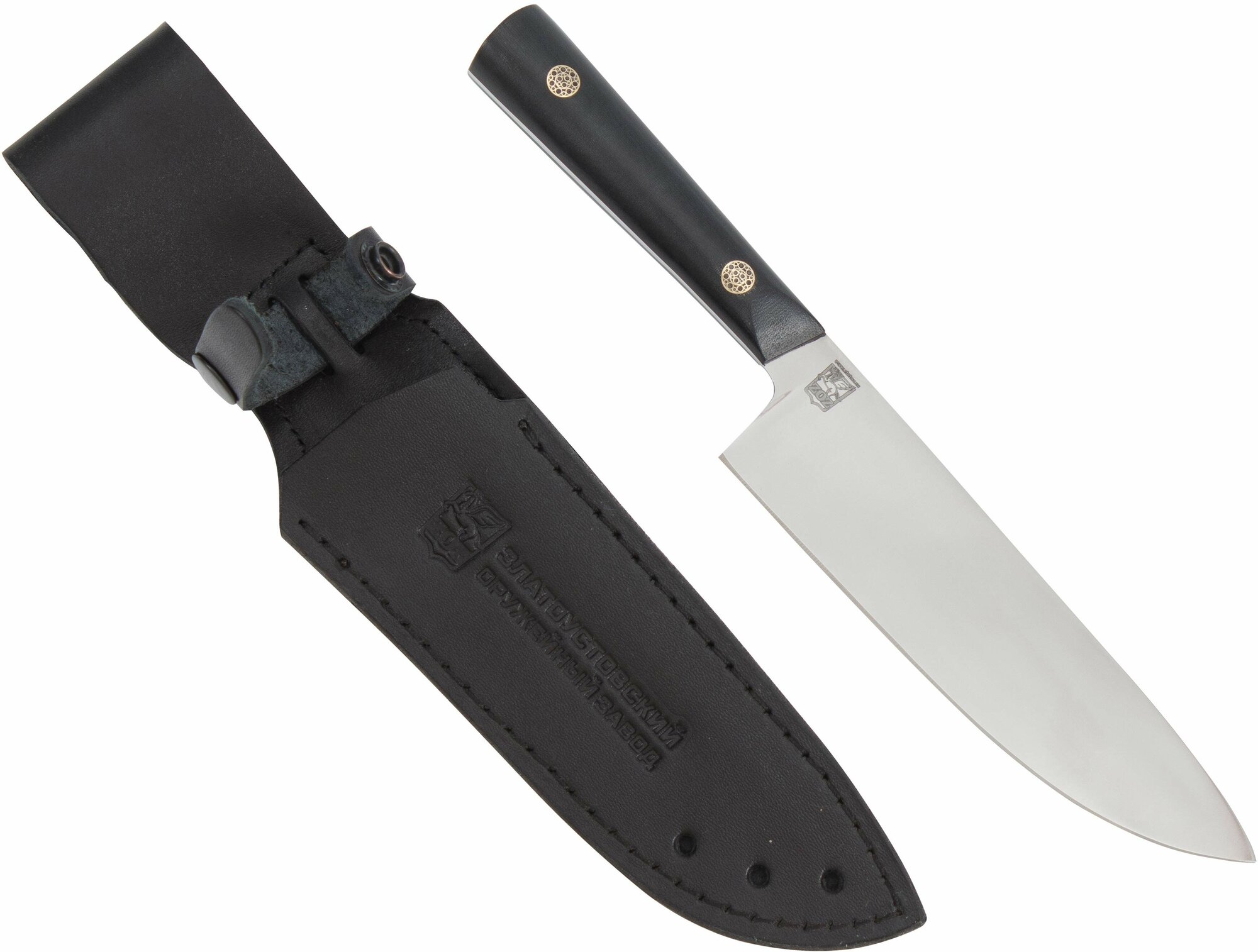 Нож Цельнометаллический "Поварской" (сталь 95x18, микарта черная)