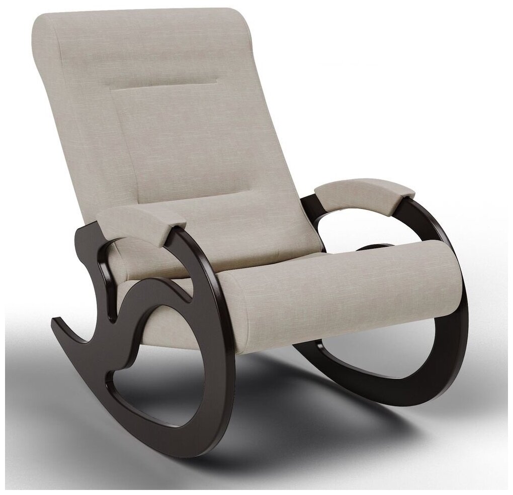 Кресло качалка для взрослых Вилла Кресло-качалка для дома ткань велюр цвет Amigo Creame