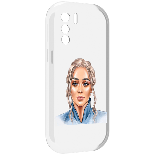 Чехол MyPads красивая-нарисованная-девушка-блондинка женский для UleFone Note 13P задняя-панель-накладка-бампер