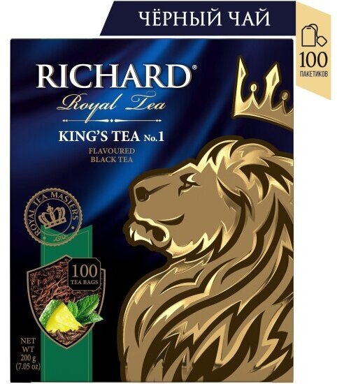 Чай Richard (Ричард) "King's Tea №1" черный ароматизированный 100 пакетиков