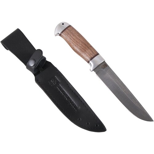 Туристический Нож Лиса (нержавеющая дамасская сталь, орех-ал.) нож финка 1 нержавеющая дамасская сталь орех ал