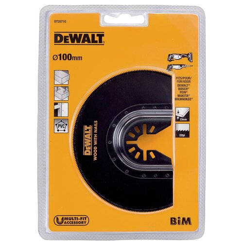 DeWALT Диск пильный сегментный бим, 23*100 мм, по дереву с гвоздями Dewalt DT20710