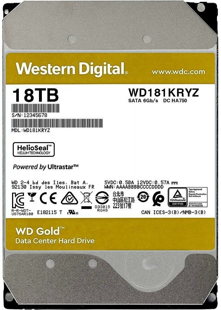Жесткий диск WD Gold , 18ТБ, HDD, SATA III, 3.5" - фото №9