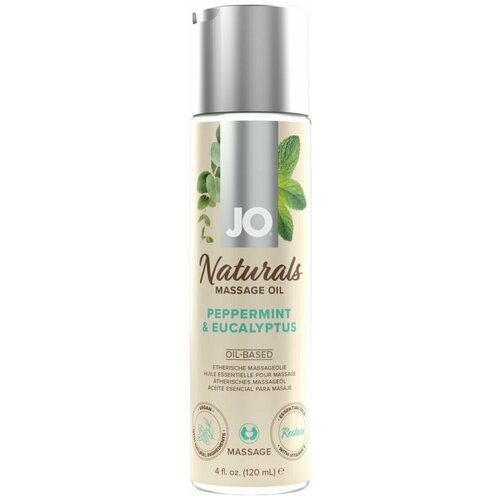 Массажное масло с ароматом перечной мяты и эвкалипта JO Naturals Peppermint  Eucalyptus - 120 мл.