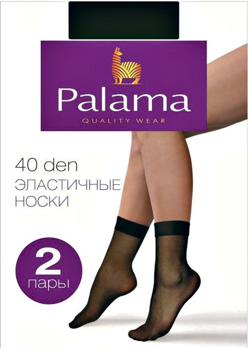 Носки Palama, 40 den, 2 пары, размер 23-25, черный