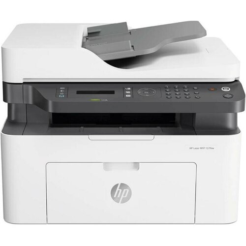 Принтер HP Laser MFP 137fnw (4ZB84A), A4, 1200dpi, 20 ppm, 128Mb, USB 2.0, Wi-Fi, AirPrint, cartridge 500 pages in box, картридж W1107A лазерное многофункциональное устройство hp laserjet pro mfp 4103fdn p c s f a4 40 ppm 512mb duplex 2 trays 100 250 adf 50 usb 2 0 gigeth w1510a in box usb cabel in box 2z628a bbu