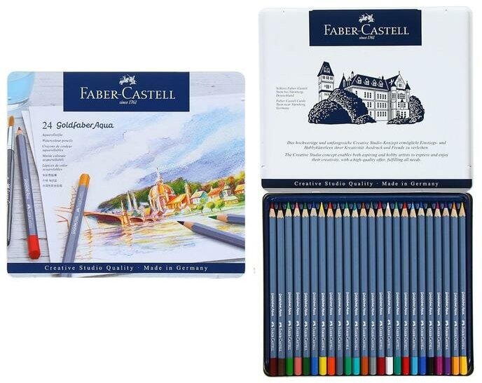 Карандаши акварельные Goldfaber Aqua, 24 цвета Faber-Castell - фото №3