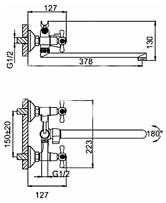 Смеситель с душевой лейкой Frud R332 R22332, белый - фотография № 6