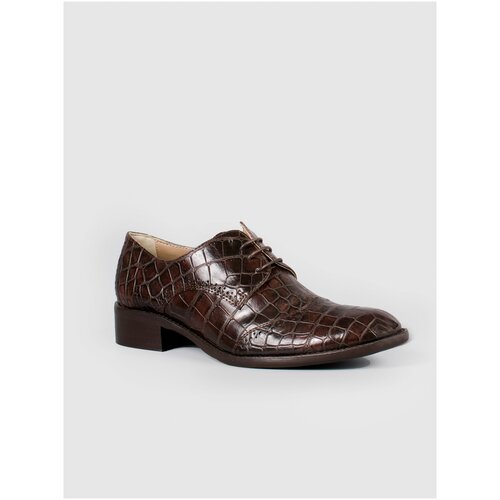 Женская обувь, G. Benatti, натуральная кожа, тисненная под крокодил, коричневый цвет, шнурки, размер 39
