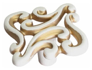 Ручка мебельная кнопка Giusti (Италия) слоновая кость с золотой патиной (1 шт.)
