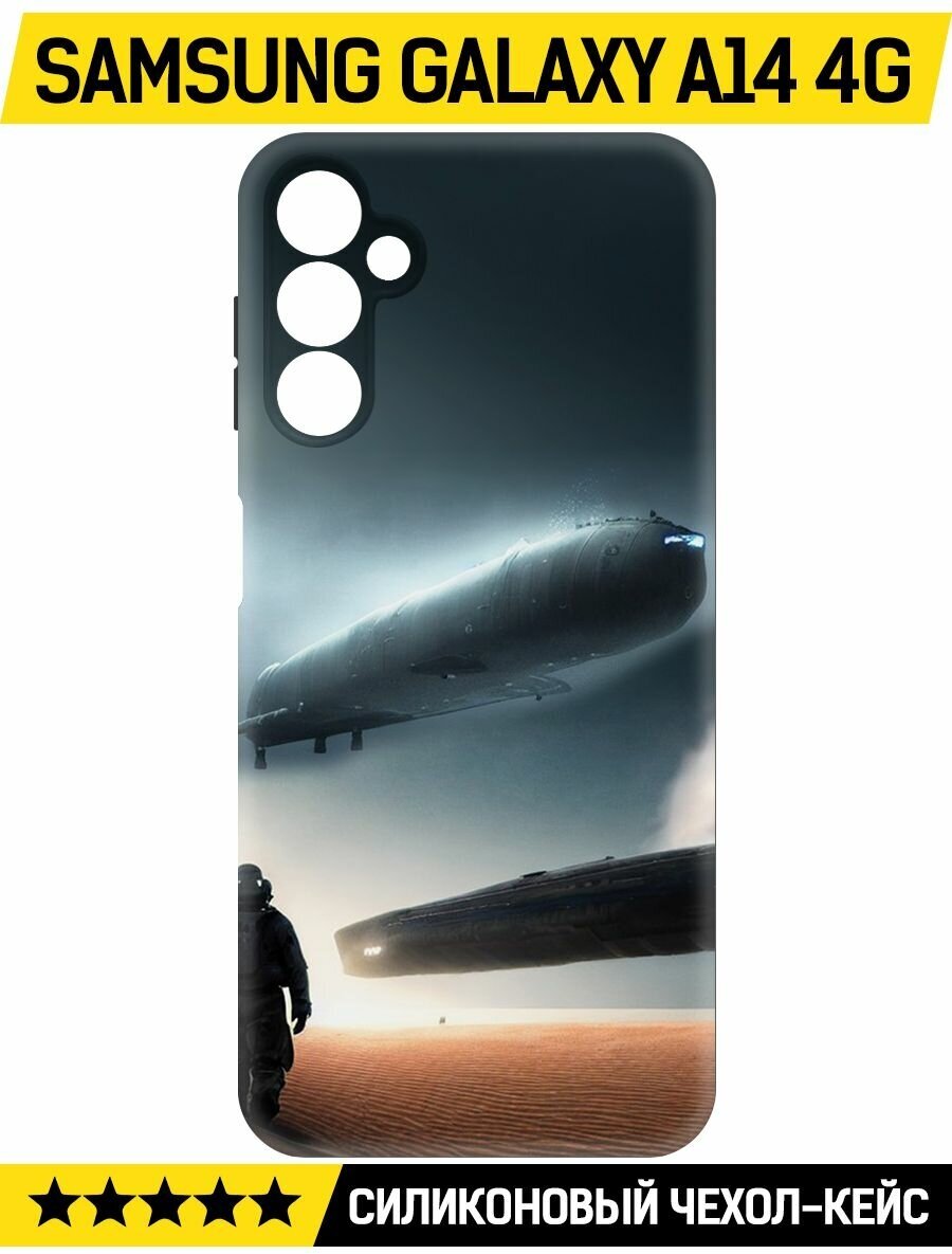 Чехол-накладка Krutoff Soft Case Пора лететь для Samsung Galaxy A14 4G (A145) черный