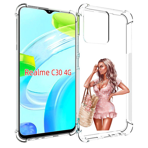 Чехол MyPads Девушка-в-мини-платье женский для Realme C30 4G / Narzo 50i Prime задняя-панель-накладка-бампер чехол mypads девушка в сером купальнике женский для realme c30 4g narzo 50i prime задняя панель накладка бампер