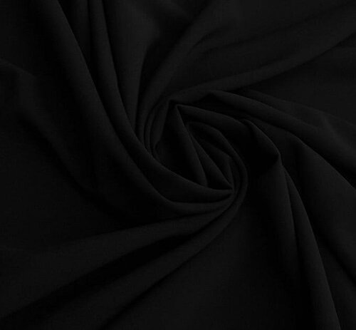 Ткань Пикачу (пикачо), однотонная гладкокрашеная , черный,150 см